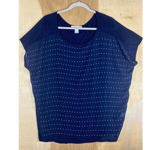 August Silk Top Womens 1X Plus‎ Size Beaded